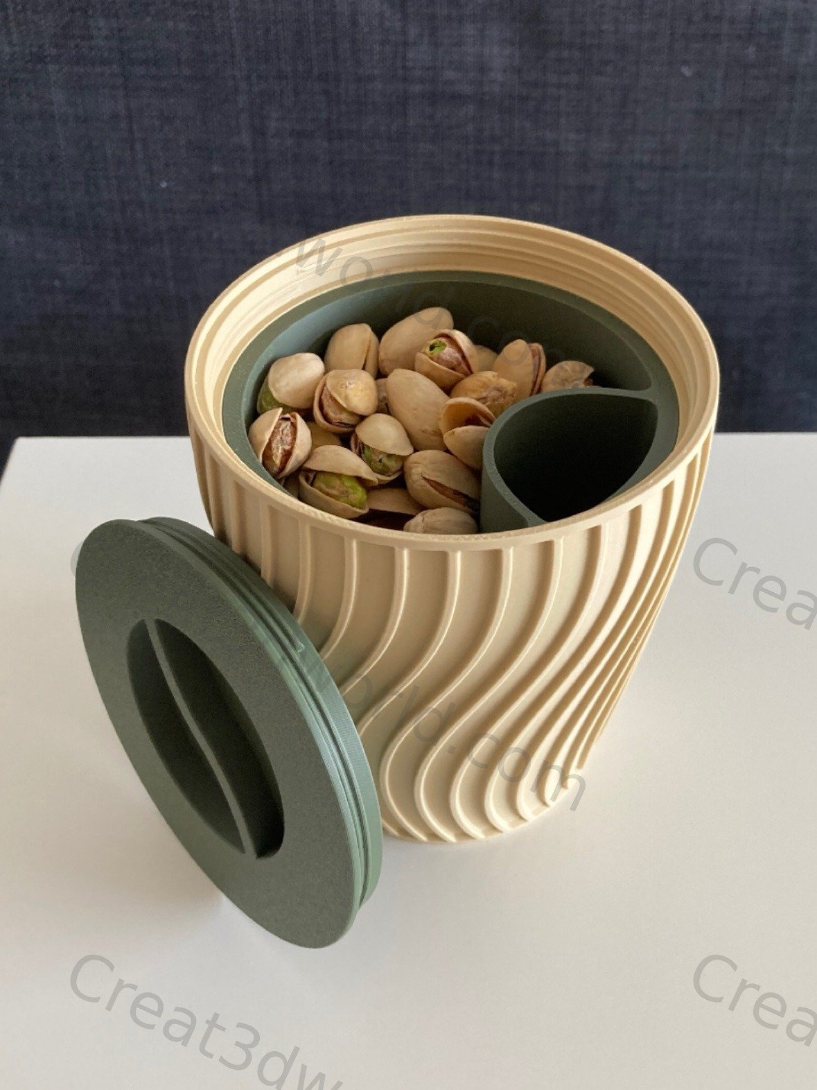 Pistachio Snack Bowl with Shell Compartment - Image 3