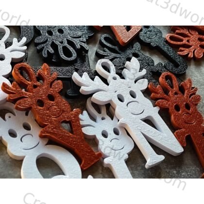 Christmas Ornaments ABC — Letter Ornaments with Moose Motif