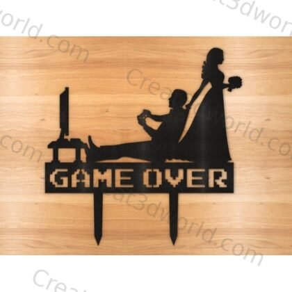 Game Over Cake Topper