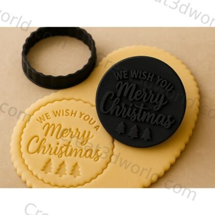 Cookie Stamp + Cutter — Merry Christmas